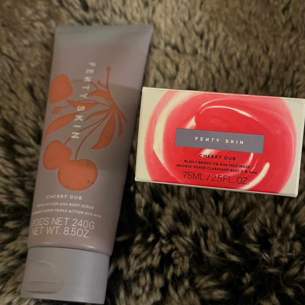 New Fenty Skin Cherry Dub AHA Body Scrub & Face Mask Bundle